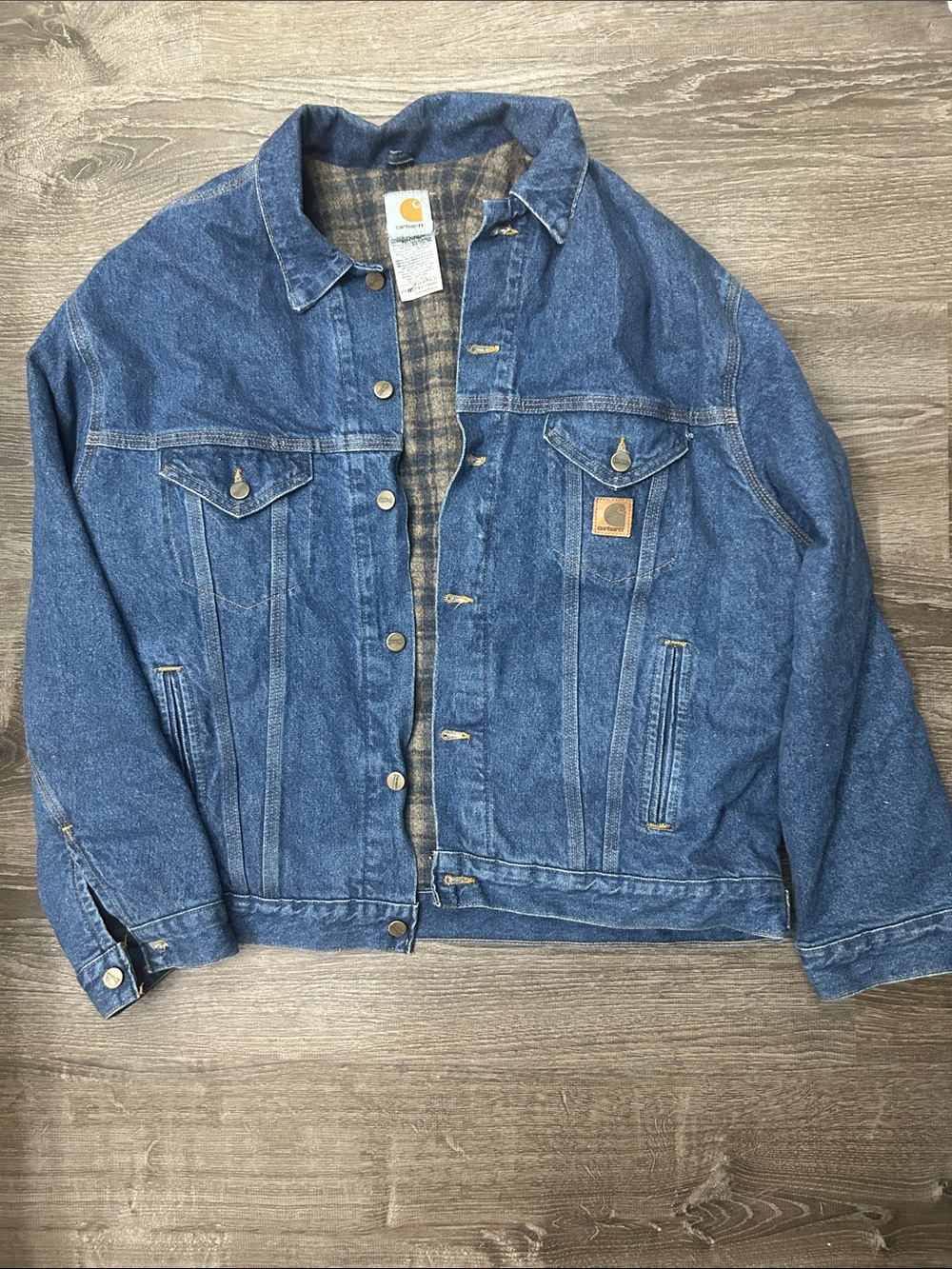 Carhartt Men’s Blue Denim Lined Work Jacket
